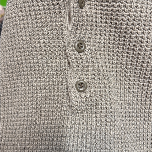 EDDIE BAUER 3XL Beige Cotton Knit Henley Sweater Classic Big Tall - Picture 7 of 7
